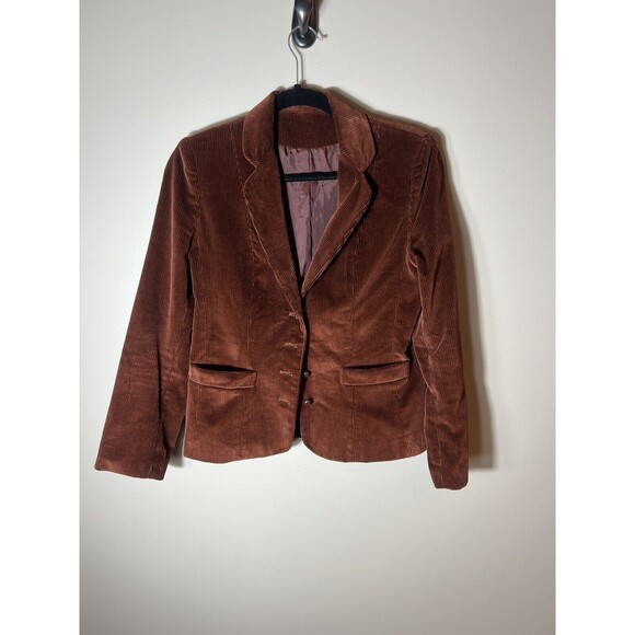 Vintage  Avon Fashions Brown Corduroy Lined Short 4 Button Jacket  7/8 - Picture 1 of 10